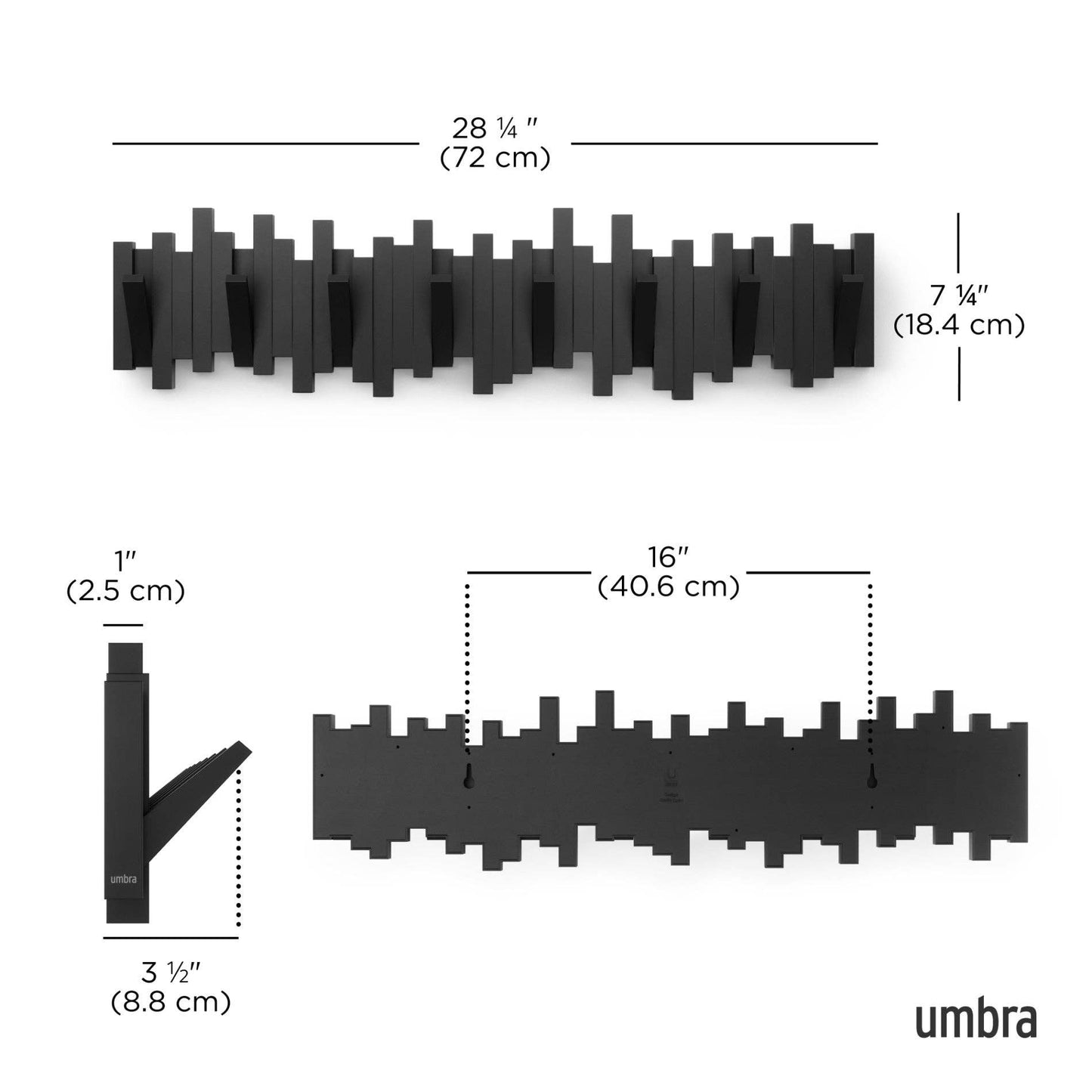 Umbra - Wall Hooks Sticks 8 Hook Coat Rack by Umbra