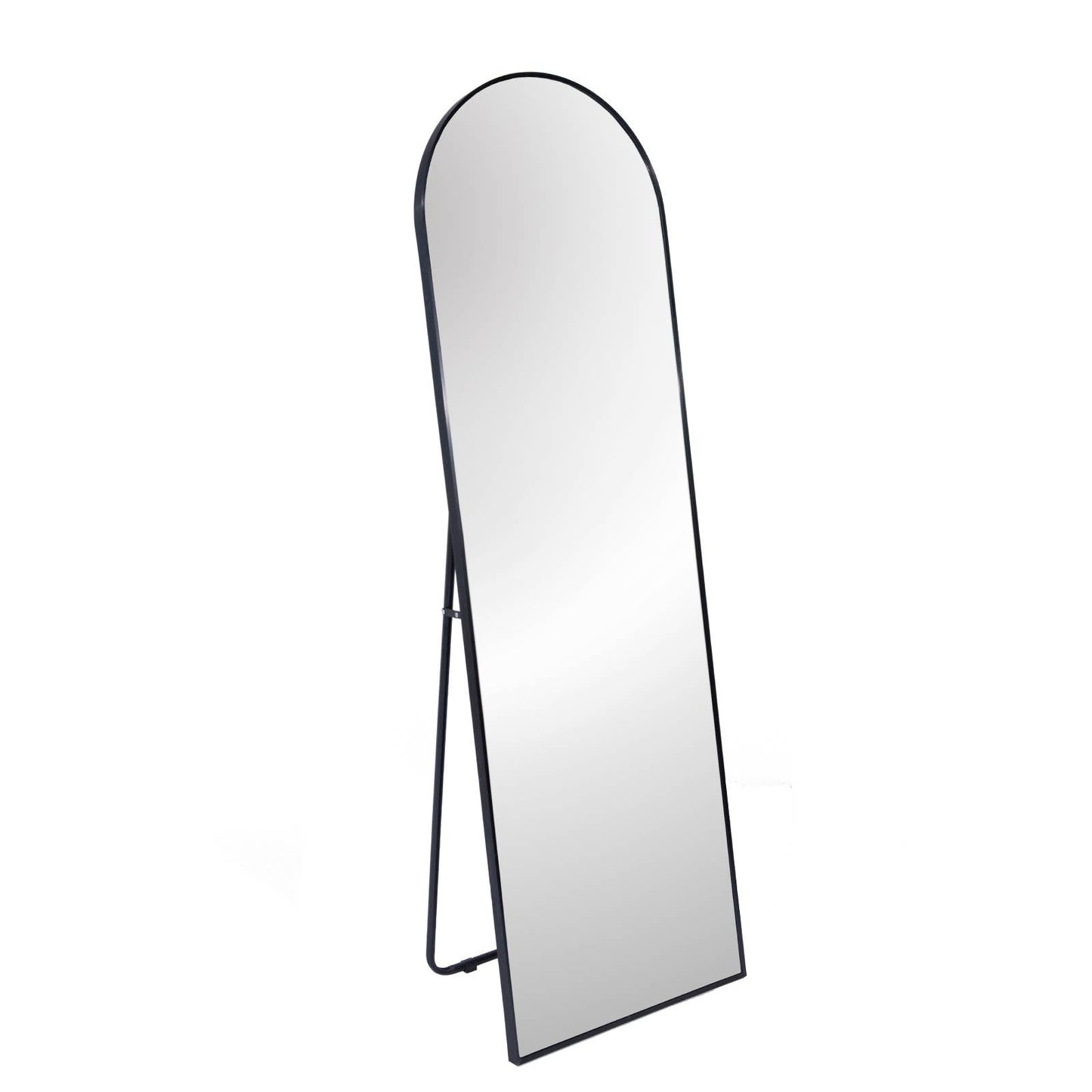 Black 63x20 Inch Metal Arch Stand Full Length Mirror