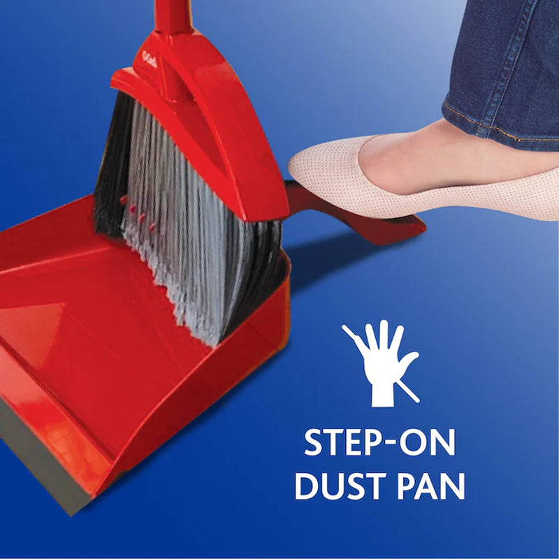 Pet Pro 13.5-In Poly Fiber Multi-Surface Angle with Dustpan Upright Broom