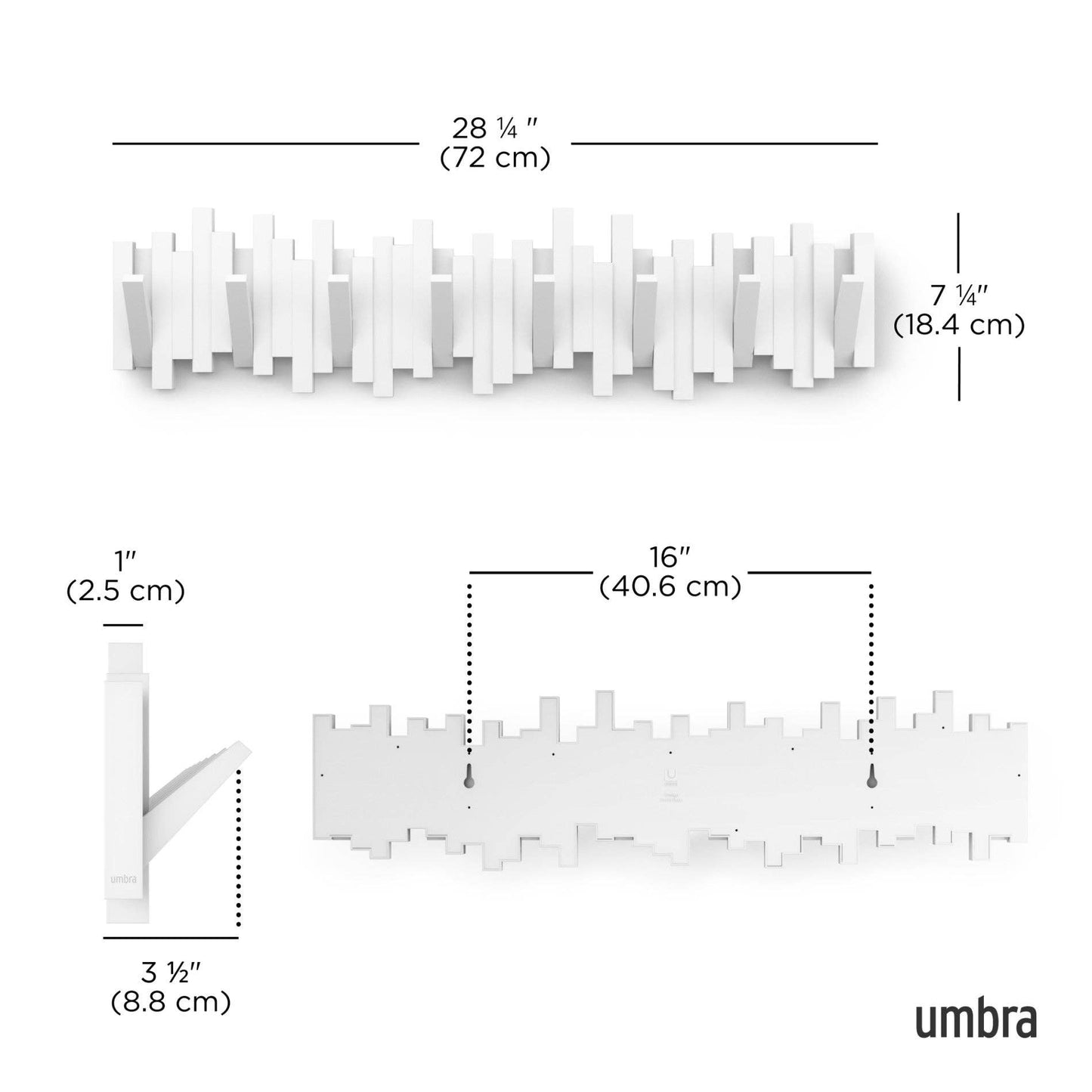 Umbra - Wall Hooks Sticks 8 Hook Coat Rack by Umbra