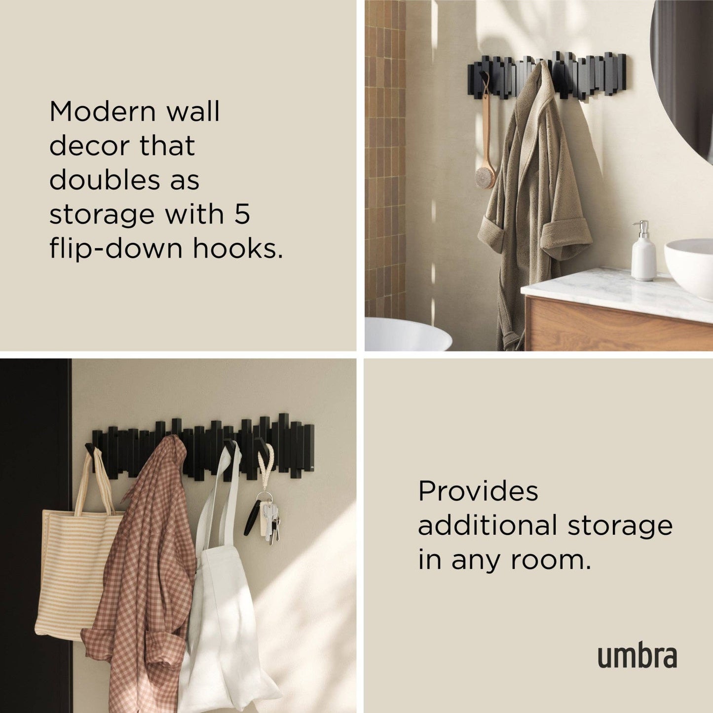 Umbra - Wall Hooks Sticks 8 Hook Coat Rack by Umbra