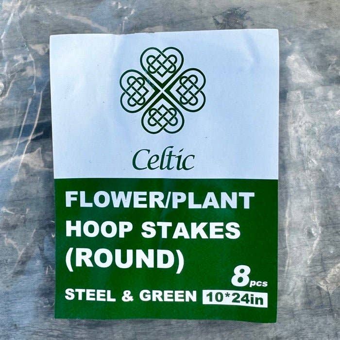 Celtic Farm LLC - 24" Plant Hoops – 8-Piece Green Metal Plant Support Stake Kit for Garden Plants, Flowers & Vegetables