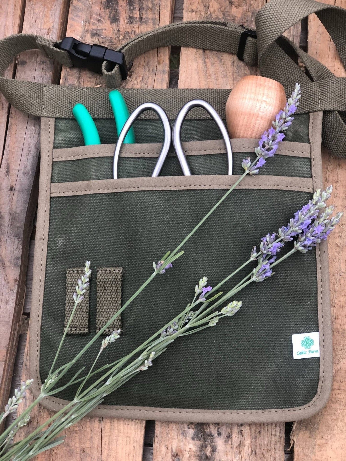 Celtic Farm LLC - Garden Tool Belt - Waxed Canvas for Gardening