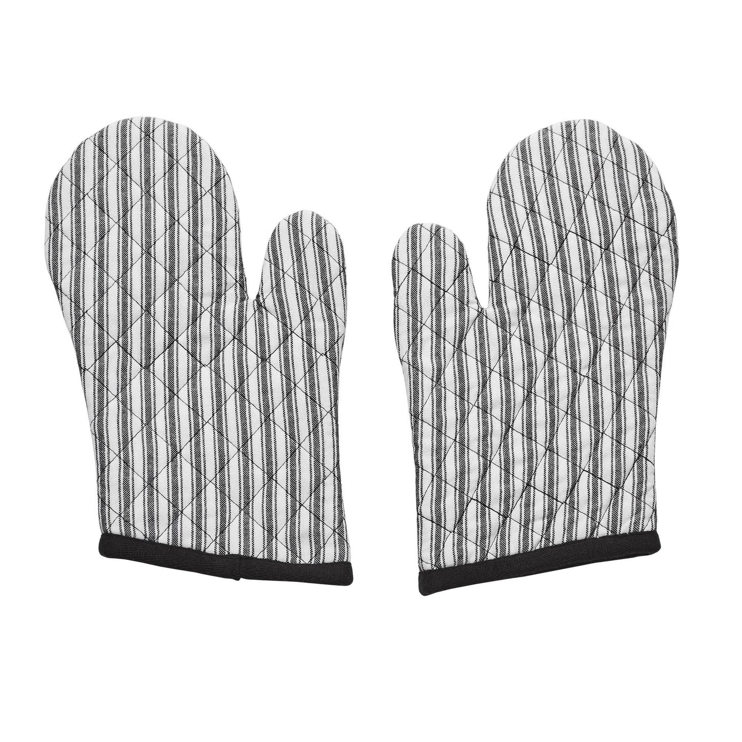 VHC Brands - Sawyer Mill Black Ticking Stripe Oven Mitt Set of 2