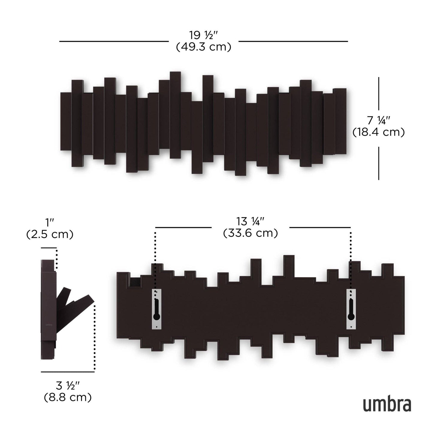 Umbra - Wall Hooks Sticks 5 Hook Coat Rack by Umbra