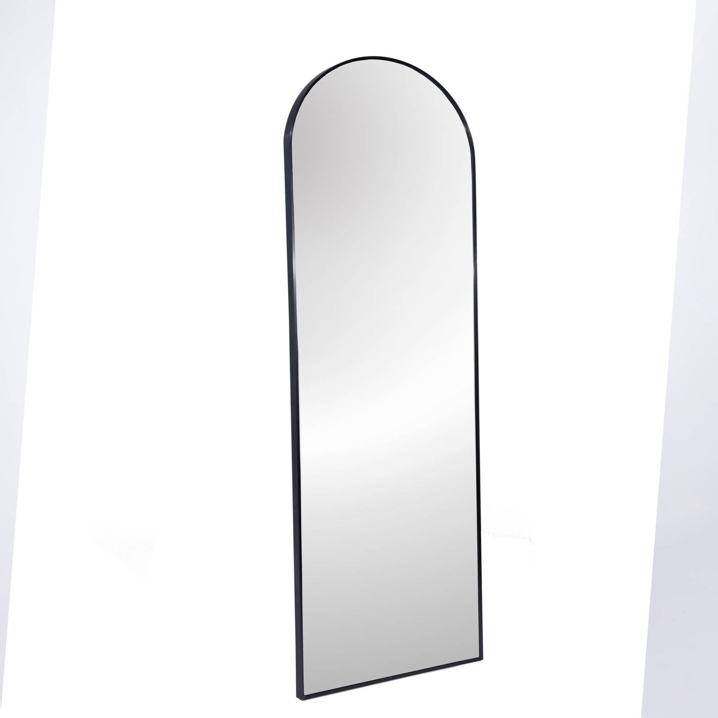 Black 63x20 Inch Metal Arch Stand Full Length Mirror