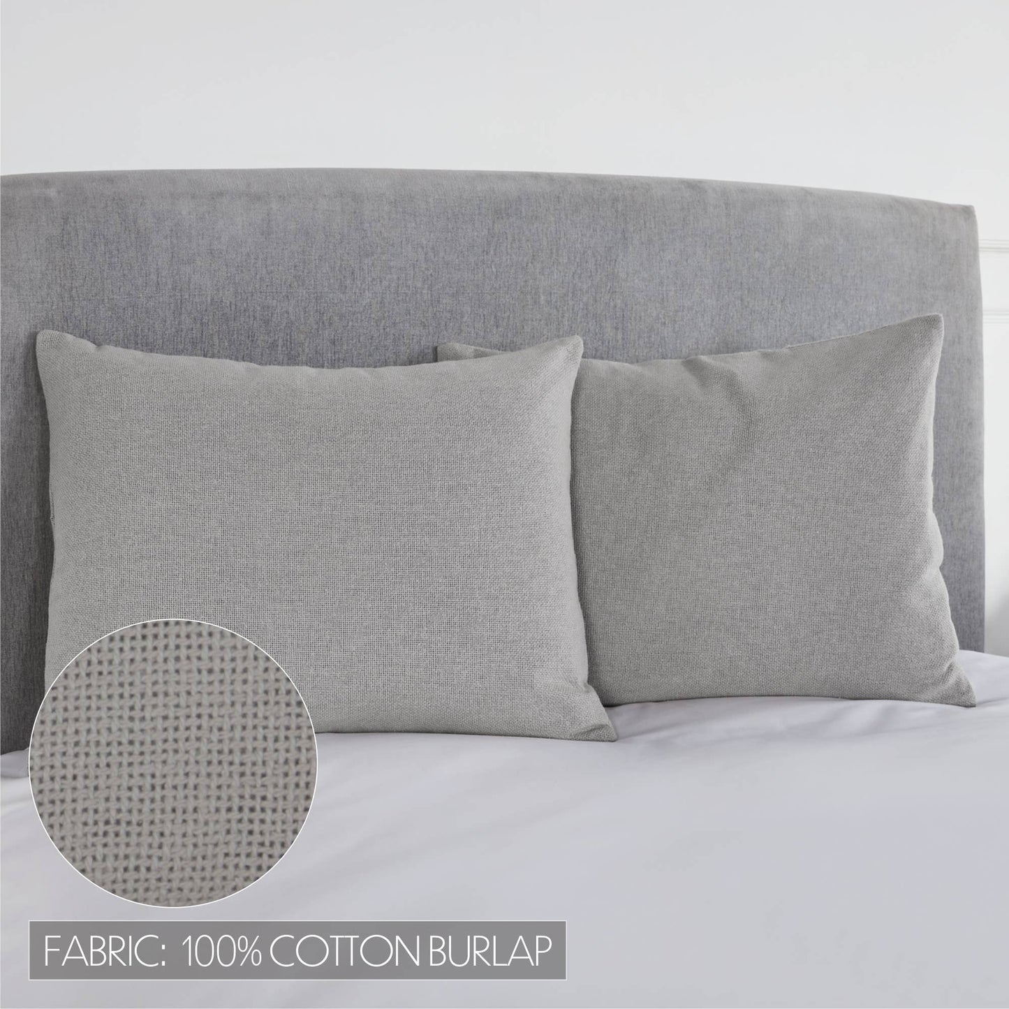 VHC Brands - Burlap Dove Grey Standard Sham 21x27