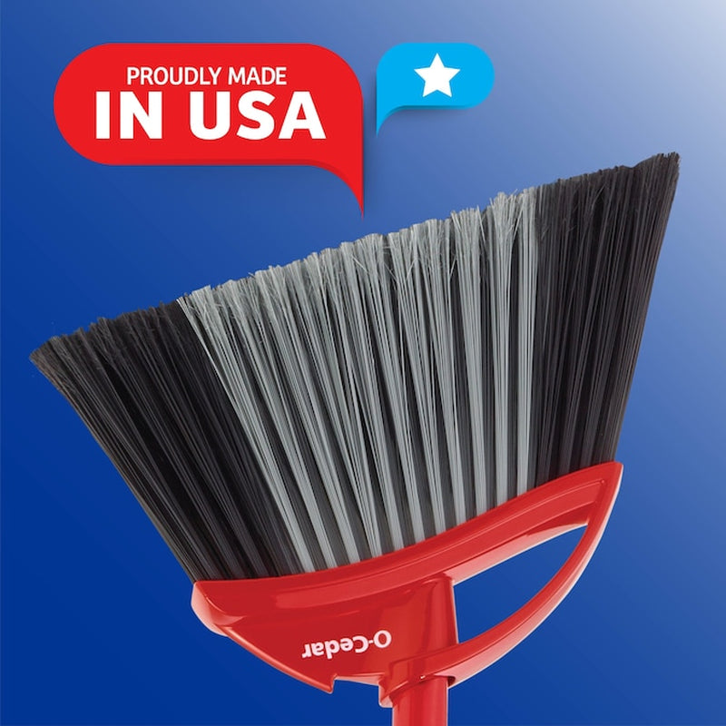 Pet Pro 13.5-In Poly Fiber Multi-Surface Angle with Dustpan Upright Broom