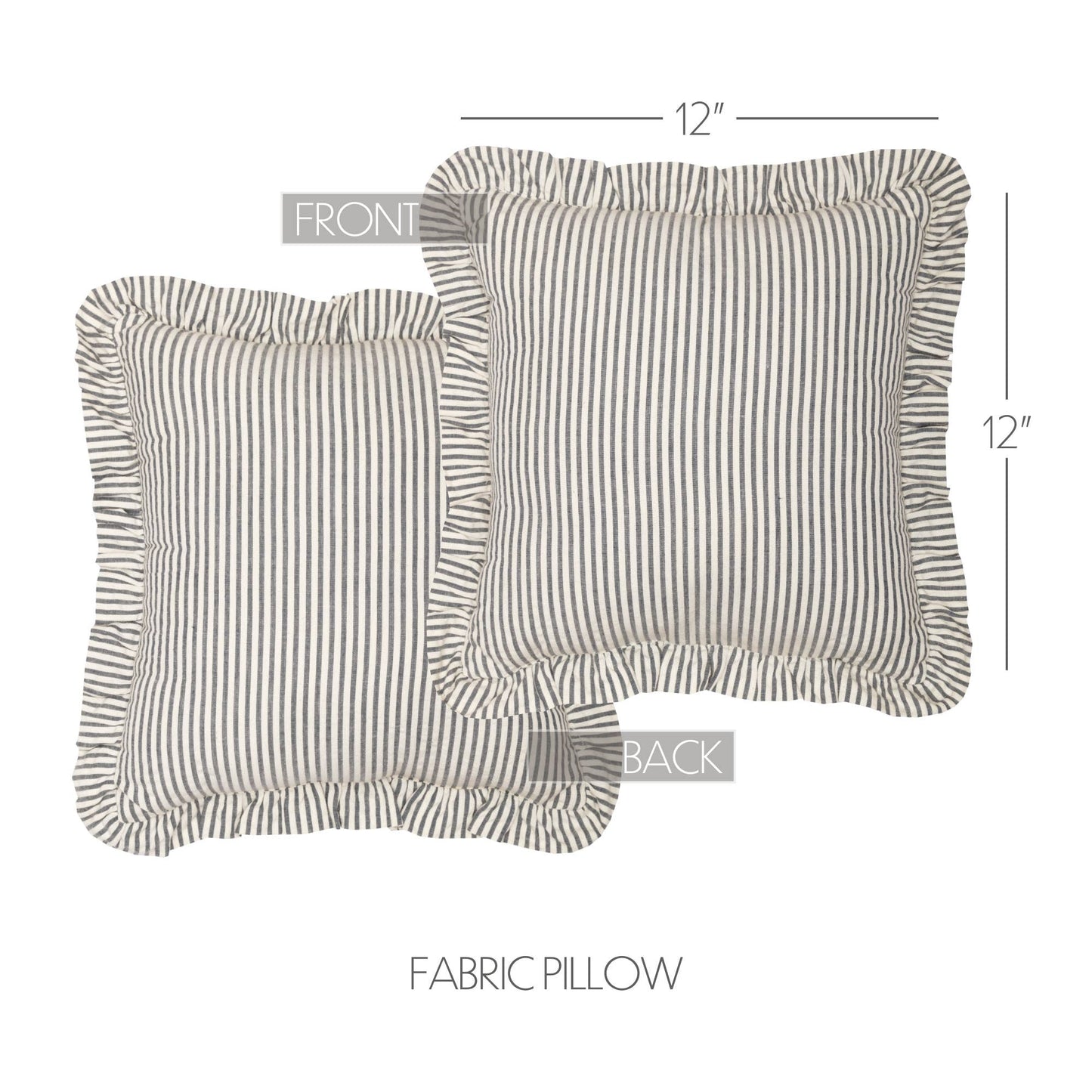VHC Brands - Farmhouse Ticking Stripe Pillow 12x12 – Blue Seersucker