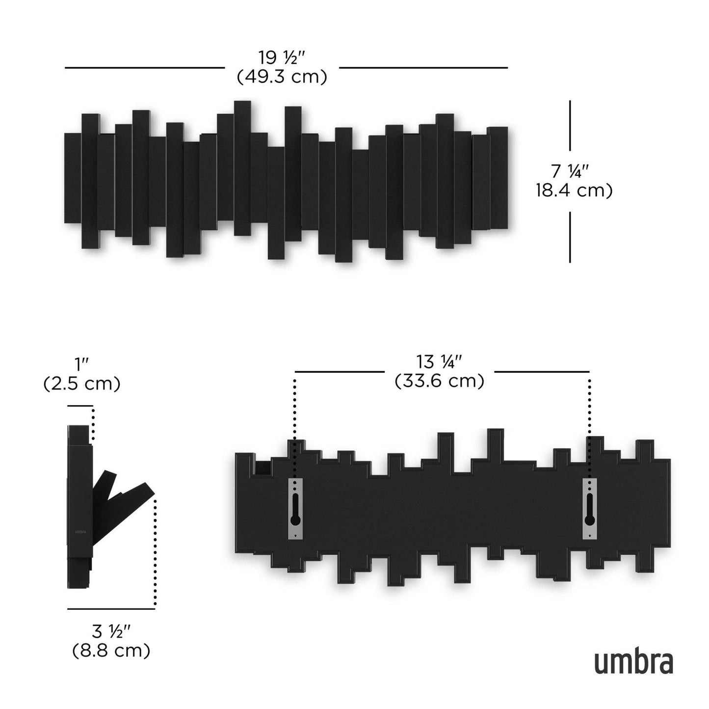 Umbra - Wall Hooks Sticks 5 Hook Coat Rack by Umbra