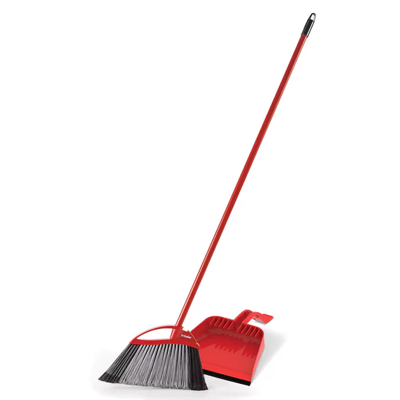 Pet Pro 13.5-In Poly Fiber Multi-Surface Angle with Dustpan Upright Broom