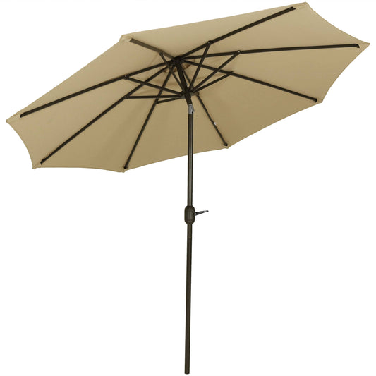 Sunnydaze Decor - Sunnydaze Aluminum Sunbrella Patio Umbrella - Beige - 9-Foot